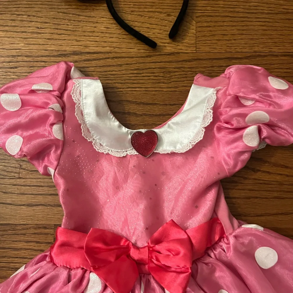 DISNEY BABY Minnie Mouse Costume Pink Dress Ears 6-12mo